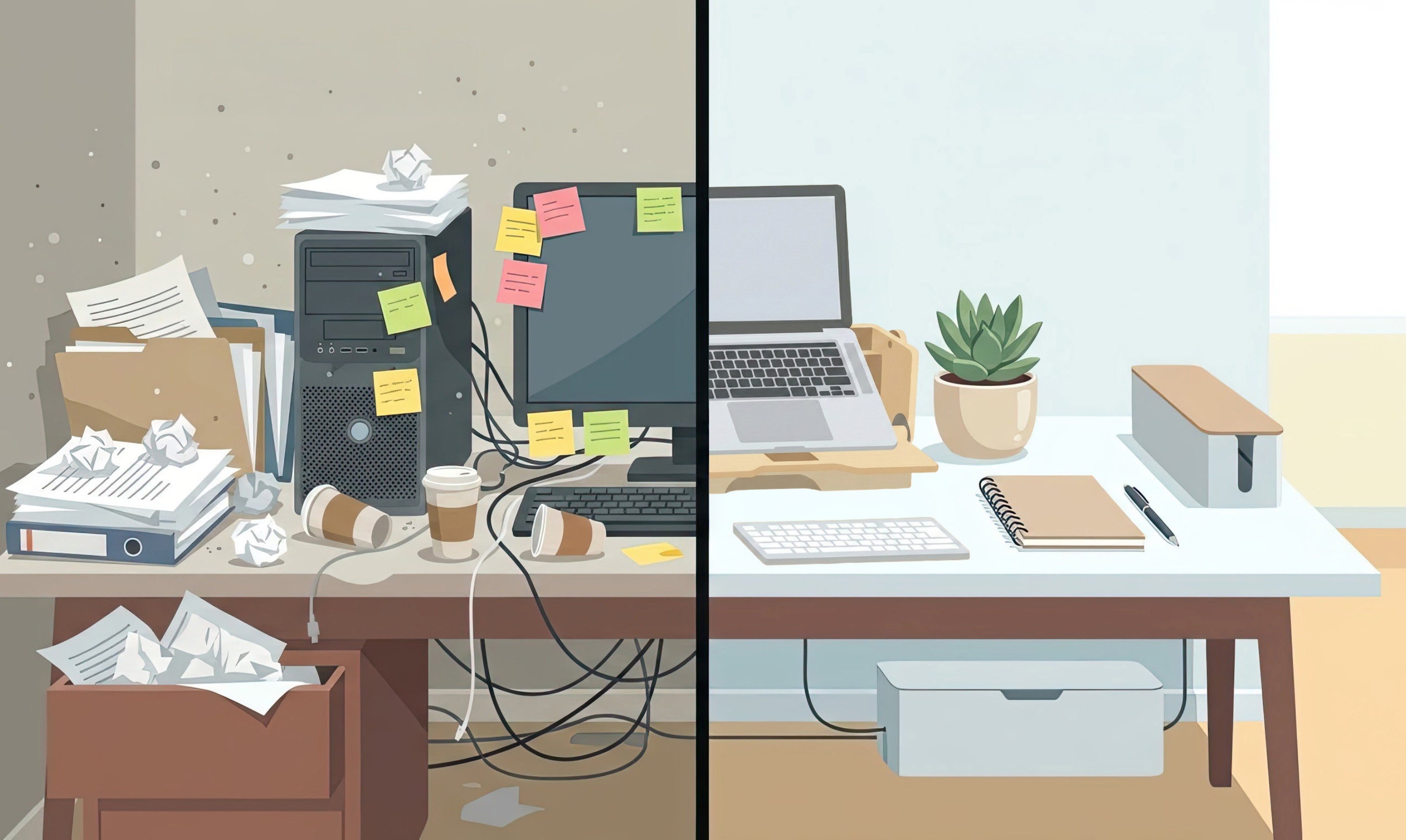 Organisation visuelle au bureau : pourquoi un espace clair améliore la concentration