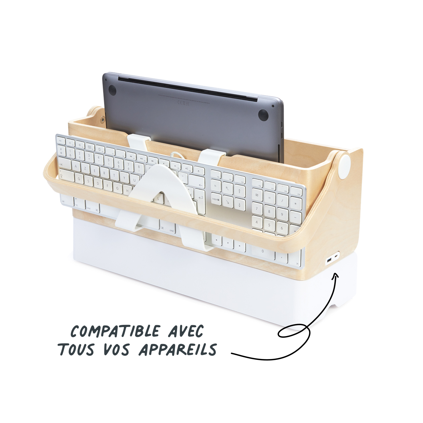 Restez connecté(e) grâce à ses 2 ports USB (USB-A et USB-C) intégrés. Rechargez tous vos appareils électriques en toute simplicité.